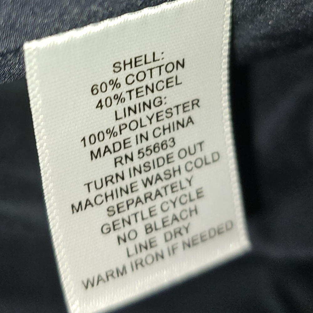 Navy blue cropped trench coat - Picture 5 of 6